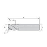 Solid Carbide End Mills • VariMill XTREME • Series 4XNE • Chamfered • 4 Flute • Cylindrical Shank • Metric - Big-tools Industrial Supply Tools for Metal Cutting